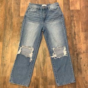 Vervet distressed wide leg jeans
